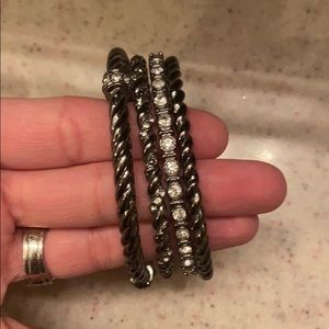 4 bangles, slate/graphite color, like new!